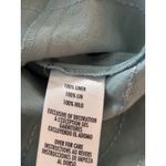 womens light blue linen blend blazer jacket with decorative stitching 3/4 sleeve Photo 5