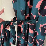 Elliatt Anthropologie  teal coral geometric leopard Haulter dress Photo 6