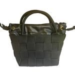 Melie Bianco Anthropologie  Lyndsey Vegan Leather Woven Crossbody Purse Black NWT Photo 6