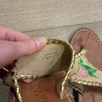 Jack Rogers  Leather Hydrangea Floral Embroidered Thong Slip On Sandals Size 6 Photo 9