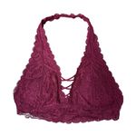 Gilly Hicks  XS Burgundy Lace Halter Bralette Photo 0