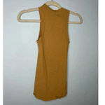 Entro  Scoop Neck Ribbed Tank Top Size Small Mustard Brown Sleeveless Stretch Photo 1