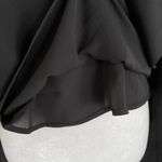 Krisa New Pleated Mock Neck Keyhole Back Long Sleeve Blouse Black Size XS Photo 5