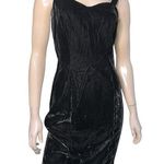 Saks 5th Avenue Saks Fifth Avenue Vintage Women’s 6 Black Crushed Velvet Sweetheart Neck Dress Photo 0