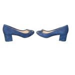 Tory Burch LAILA 50 Pumps Suede Grosgrain Royal Navy Blue Heels Shoes 9 Photo 4