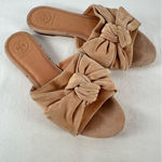 Tory Burch  Annabelle Bow Suede Slide Sandal in Tan Size 6.5‎ Photo 2