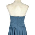 Lulus  Wedding Formal Slate Blue Pleated Strapless Maxi Dress Endless Glamour XL Photo 8