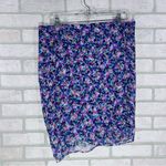 Veronica Beard Spencer Silk Side Ruched Abstract Floral Pencil Skirt Size 16 Photo 6