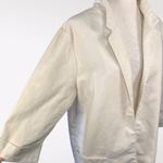 Vintage Off White Cotton Blend Open Front Blazer Jacket Size Medium Photo 5