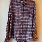 Beach Lunch Lounge Whitney Button Up Shirt in Red Pear Size Medium Red Photo 0