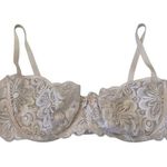 Lace Bra 36C Semi Sheer Underwire Unpadded Sexy Floral Flower Lingerie Everyday White Size undefined Photo 8