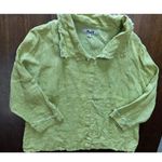 Flax  Linen Button Down Layering Top Women Large Spring Summer Fringe Beach Trip Photo 7