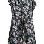Loft Blue Floral Button Down Fit and Flare Short Sleeve Dress with Pockets Size 4 Photo 0