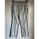 Beau Dawson LA NY Womens Linen Striped Drawstring Pants sz M Beach Casual Boho Blue Size M Photo 2