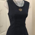 Navy blue corset sleeveless midi fit flare pleated dress short gown Photo 2
