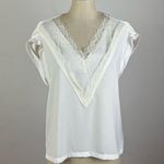 Maje Lushane Lace-Detail V-Neck Top Photo 2