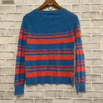 Women’s Mossimo blue and pink horizontal striped lightweight sweater, Small Photo 1