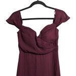 Birdy Grey Wine Off Shoulder Pleated Bodice Evening Gown Dress Wedding Size XS Photo 1