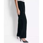 DKNY  High-Rise Wide-Leg Velvet Cargo Pants Size Large Photo 2