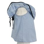 ZARA  Poplin Crop Off Or Shoulder Blue Black Trim Black Tie Size Small Photo 3