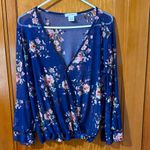 Willow & Clay  Navy Floral Blouse Photo 0
