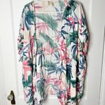 Japna  Kimono Cover Up Women's One Size White Tropical Floral Print Lightweight Photo 0