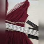 Lulus Lulu’s Delightful Occasion Burgundy Beaded Tulle Maxi Dress size Small New Photo 13
