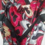 Mixit  XL Red Black Silver Satin Strap Top Plus Photo 2