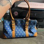 Dooney & Bourke  Blue/Tan Leather Satchel Photo 1