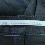 ZARA  Black Mid Rise Super Skinny Distressed Raw Hem Stretch Crop Denim Jeans 2 Photo 3