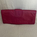 Morgan Oakley leather fold over clutch with brass hardware Pink Photo 2