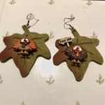 Turkey Dangling Earrings Handmade Thanksgiving Green Photo 7