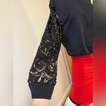 Navie Women's Black Long Sequined Sleeve Crew Neck Sweatshirt Size M EUC Size M Photo 4