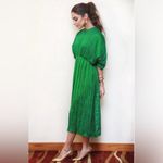 ZARA  Green Pleated Satin Midi Dress Balloon Sleeves RARE Bloggers Fav Size‎ XS Photo 2