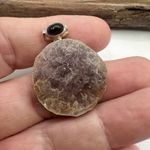 Flashy Lepidolite Mica & Amethyst Sterling Silver Pendant Purple Photo 14