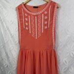 DO+BE  Boho Embroidered Coral Sleeveless Mini Dress‎ Size M NWT Photo 3
