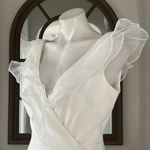 DKNY Sheath Dress with Frothy Organza Ruffles in Ivory, Size 6 New w/Tag $199 Photo 8