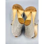 Nine West  Gorana 9 Wedge Ankle Strap Sandal Gray Snake Print Open Toe Slingback Photo 9