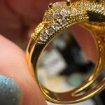 Elegant Gold over moissanite Women's Ring Set size 7 Photo 4