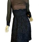 VINTAGE 1960'S MISS SOPHISTICATE FRANCES HENAGHAN BLACK SILK LACE DRESS (XS) Photo 0