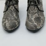 Toms Women’s Wedge Booties Snakeskin Print 6.5 Lace Up Chunky Ankle Boots Gray Photo 5