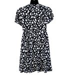 Susan Graver NWOT Women’s Black & White Geometric Faux Wrap Dress Size Medium Photo 2