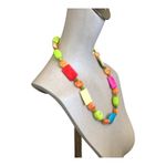 Bright Beaded Multi Shaped Pink, Blue, Orange Beads Lightweight Summer Necklace Pink Photo 2