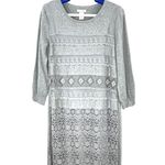 Sundance Knit Crochet Lace Sweater Dress Gray Women's Size Small Pullover Photo 0