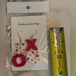 NIB Women’s XO Heart Earrings – Red & White Valentine’s Day Statement Jewelry Photo 2