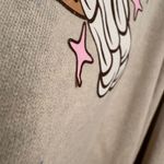 Topshop Dyed Tan Pink Printed Coffee & Chaos Custom Sweater Medium Photo 7