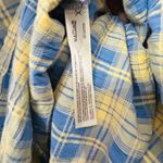 Free People NEW  Brandie Plaid Midi Strapless Medium Blue Academia Ruched Boho Photo 7