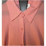 Talbots  Button Up Blouse Woman X Pink Textured Casual Work Classic Collared Photo 3