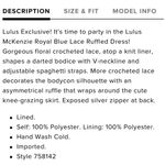 Lulus Lulu’s Blue Lace Dress Small Photo 6