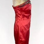 B Darlin Coral Pink Strapless Mini Formal Prom Bridesmaid beaded Dress 11/12 jr Photo 5